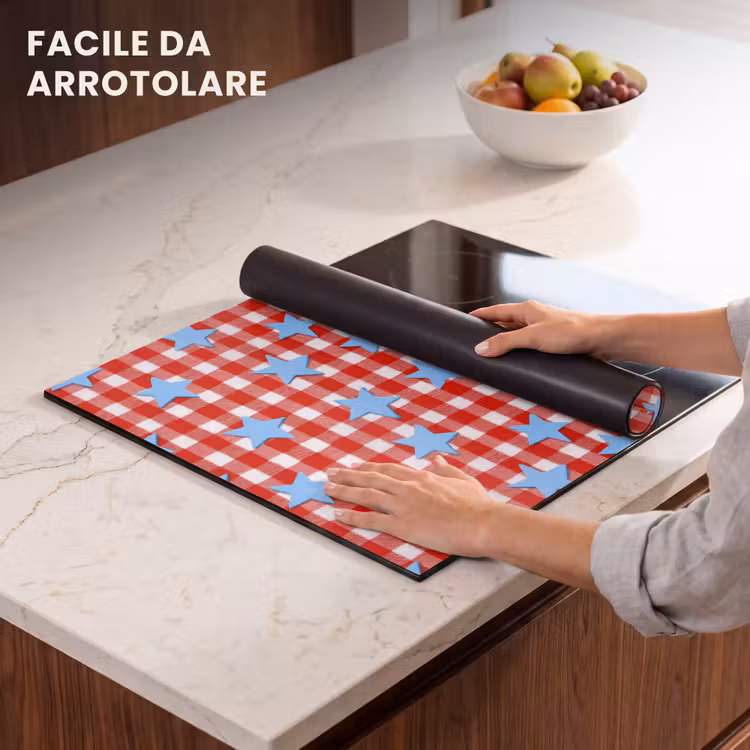 Protezione piano induzione - Plaid - Stelle - Rosso — 7