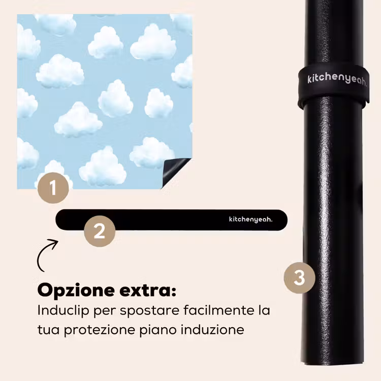 Protezione piano induzione - Nuvole - Illustrazione - Blu — 8