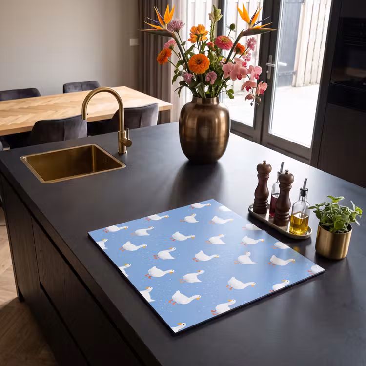 Protezione piano induzione - Oche - Eleganti - Blu — 2