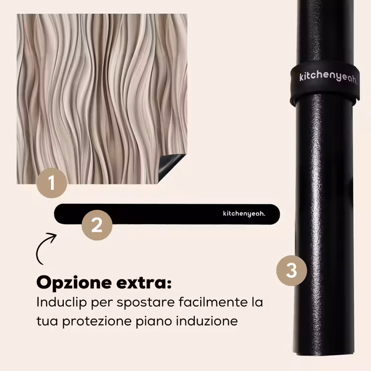 Protezione piano induzione - Onde - 3D - Crema — 8