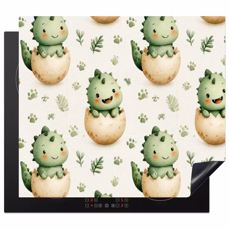 Protezione piano induzione - Dino - Uova - Verde — 1