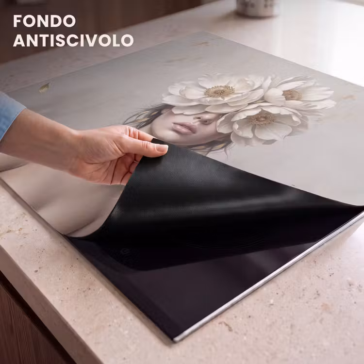Protezione piano induzione - Donna - Peonia - Bianco — 6