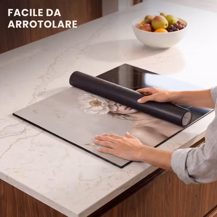 Protezione piano induzione - Donna - Peonia - Bianco — 7