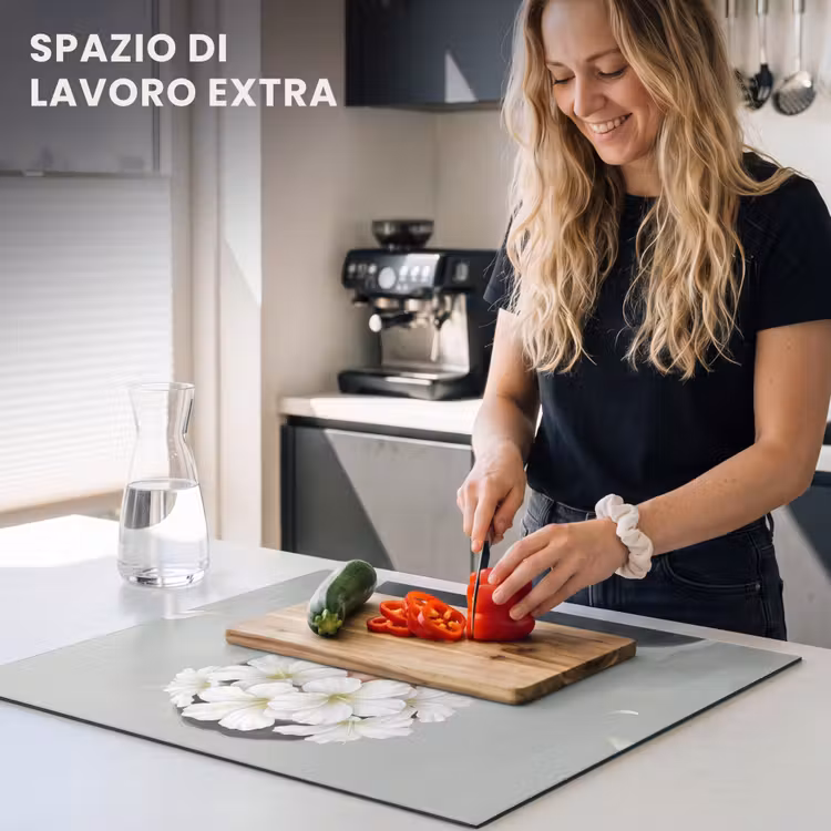 Protezione piano induzione - Gigli - Ritratto - Bianco — 5