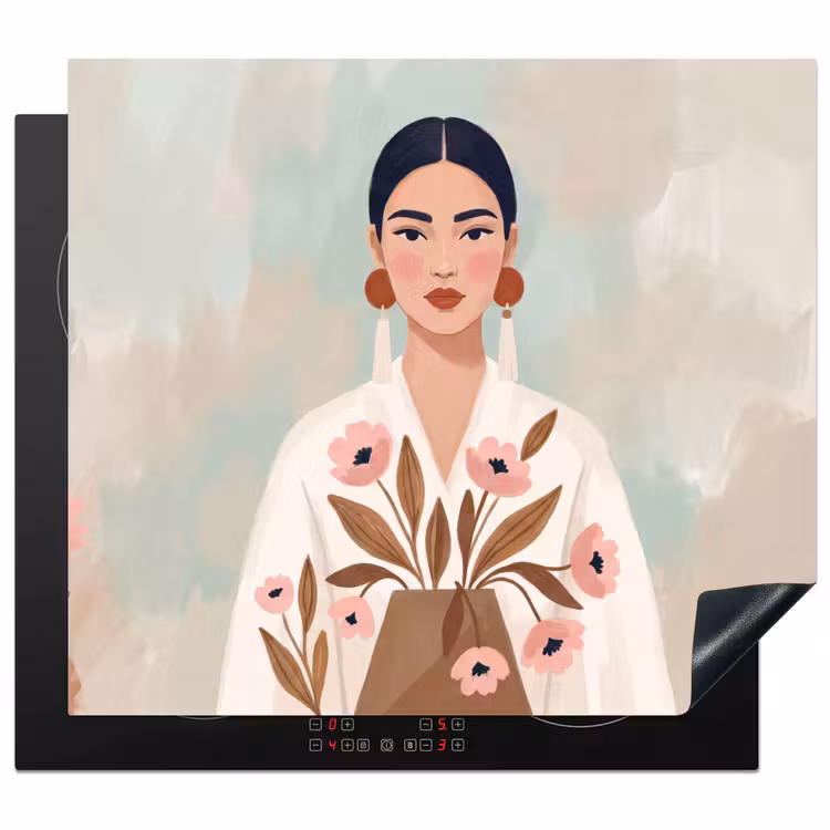 Protezione piano induzione - Donna - Kimono - Pastello — 1