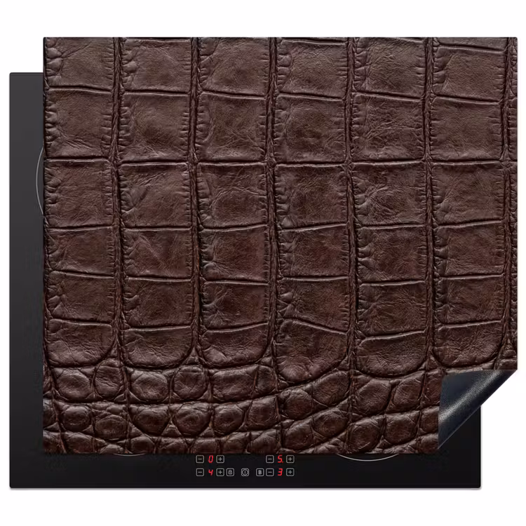 Protezione piano induzione - Coccodrillo - Pelle - Marrone — 1