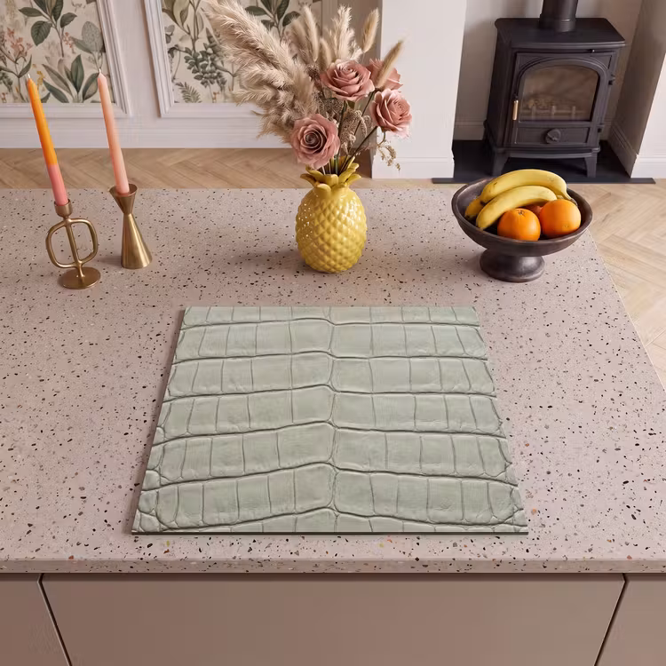 Protezione piano induzione - Pelle di coccodrillo - Squame - Verde — 3