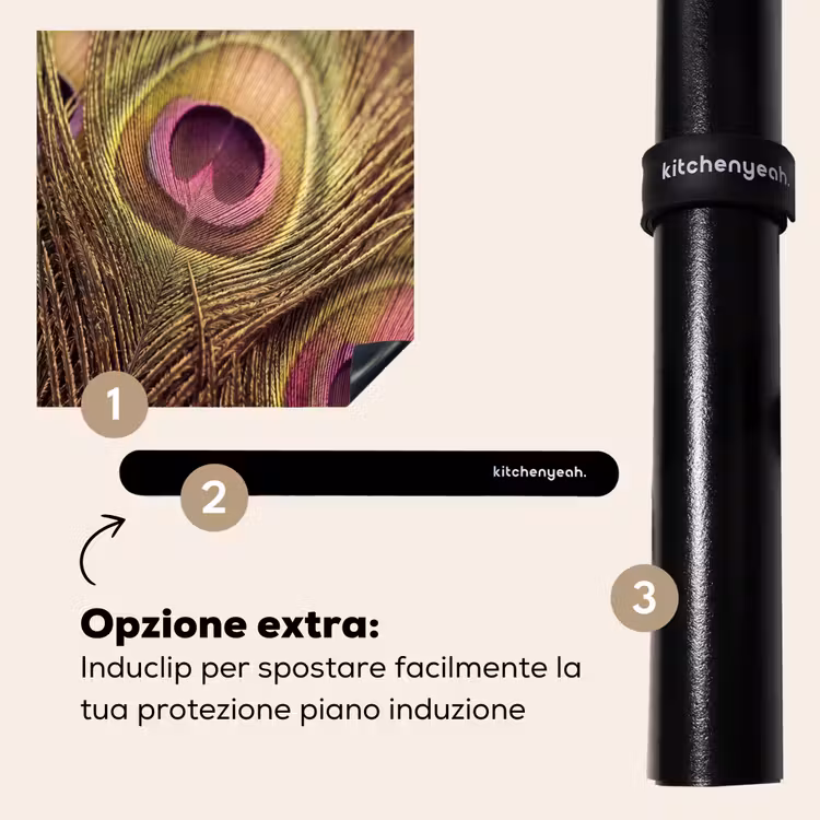 Protezione piano induzione - Pavone - Piume - Viola - Verde — 8
