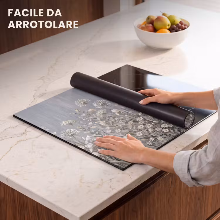 Protezione piano induzione - Fiori - Botanico - Blu — 7