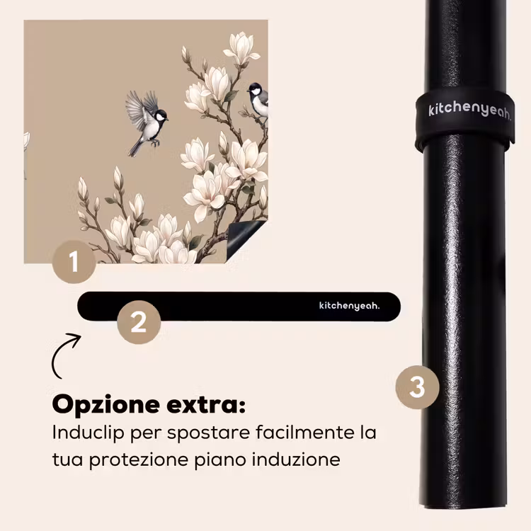 Protezione piano induzione - Orientale - Uccelli - Beige — 8