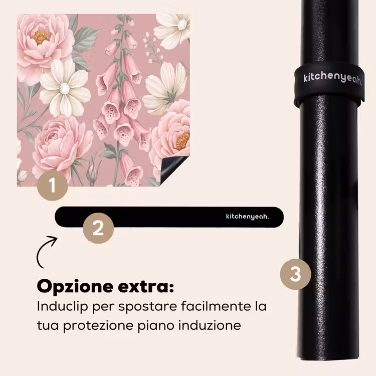 Protezione piano induzione - Peonie - Foxglove - Rosa — 8