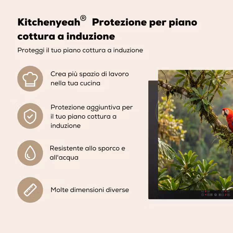 Protezione piano induzione - Ara - Giungla - Rosso — 5