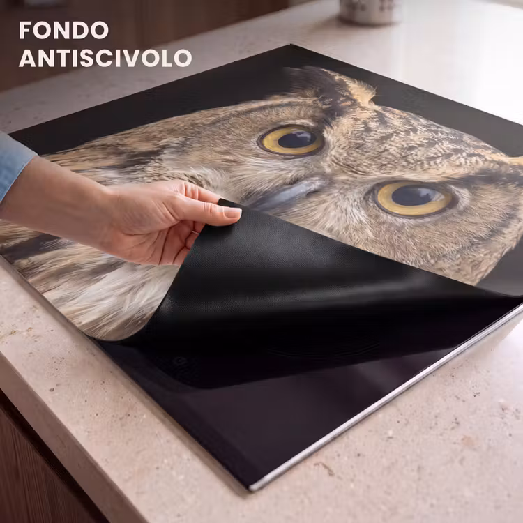 Protezione piano induzione - Gufo - Ritratto - Marrone — 6