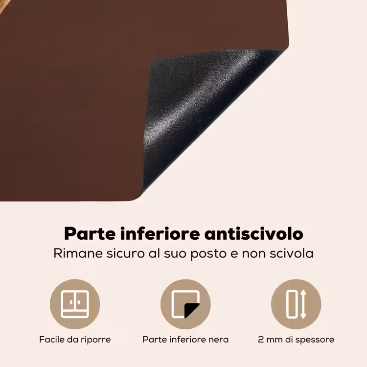 Protezione piano induzione - Bulbo di papavero - Fiore secco - Marrone - Minimalista — 6
