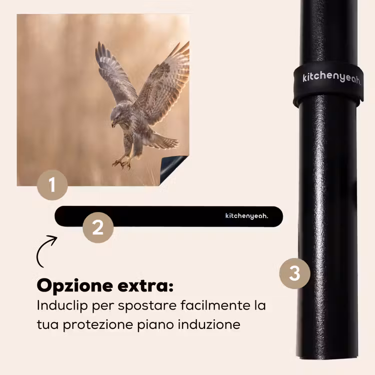 Protezione piano induzione - Poiana - Uccello rapace - Natura - Marrone — 8