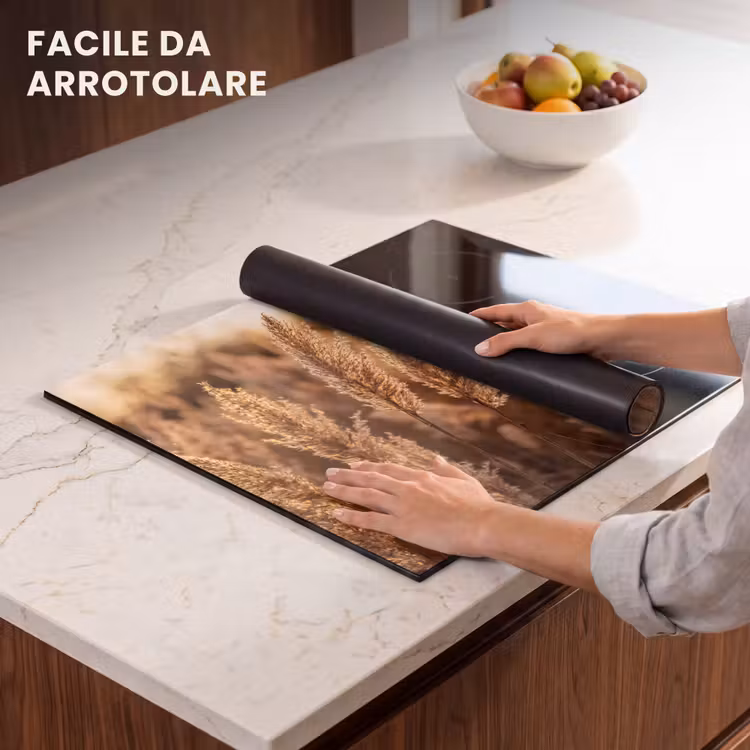 Protezione piano induzione - Pennacchi di canne - Erba - Tramonto - Oro - Sereno — 7