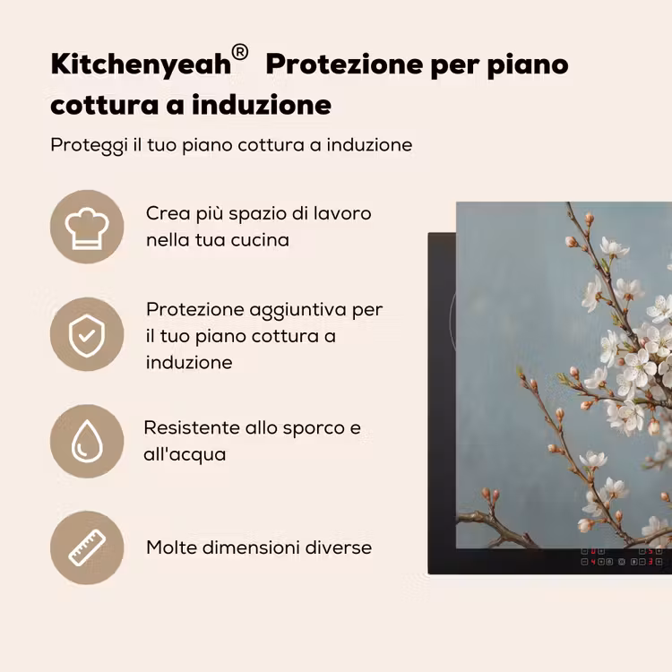 Protezione piano induzione - Botanica - Natura morta - Blu — 5