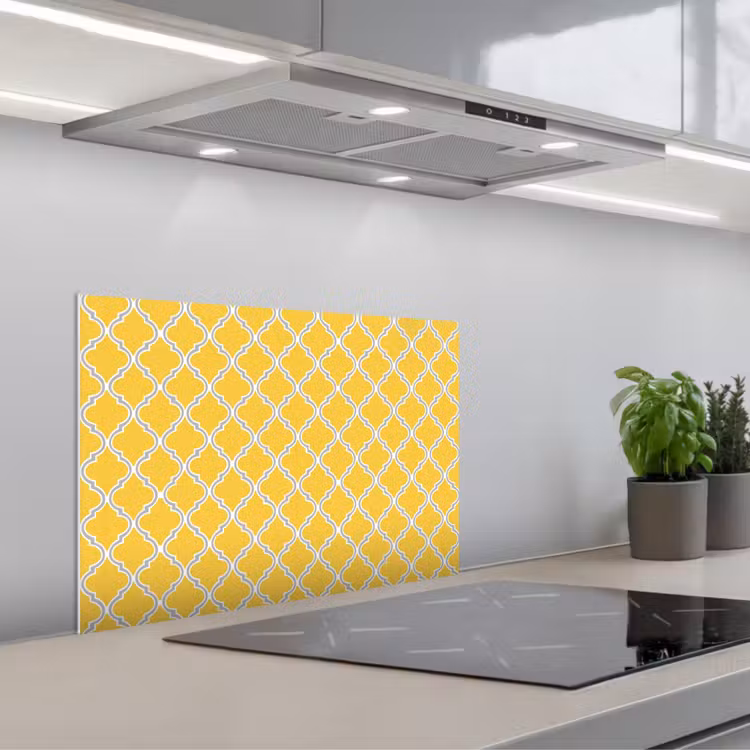Paraschizzi cucina - Lanterna - Arabesco - Elegante - Giallo — 1