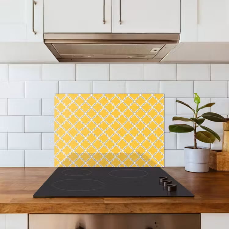 Paraschizzi cucina - Lanterna - Arabesco - Elegante - Giallo — 3