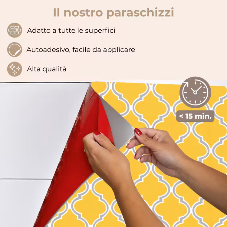 Paraschizzi cucina - Lanterna - Arabesco - Elegante - Giallo — 4