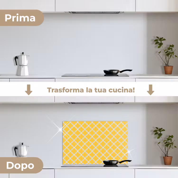 Paraschizzi cucina - Lanterna - Arabesco - Elegante - Giallo — 7