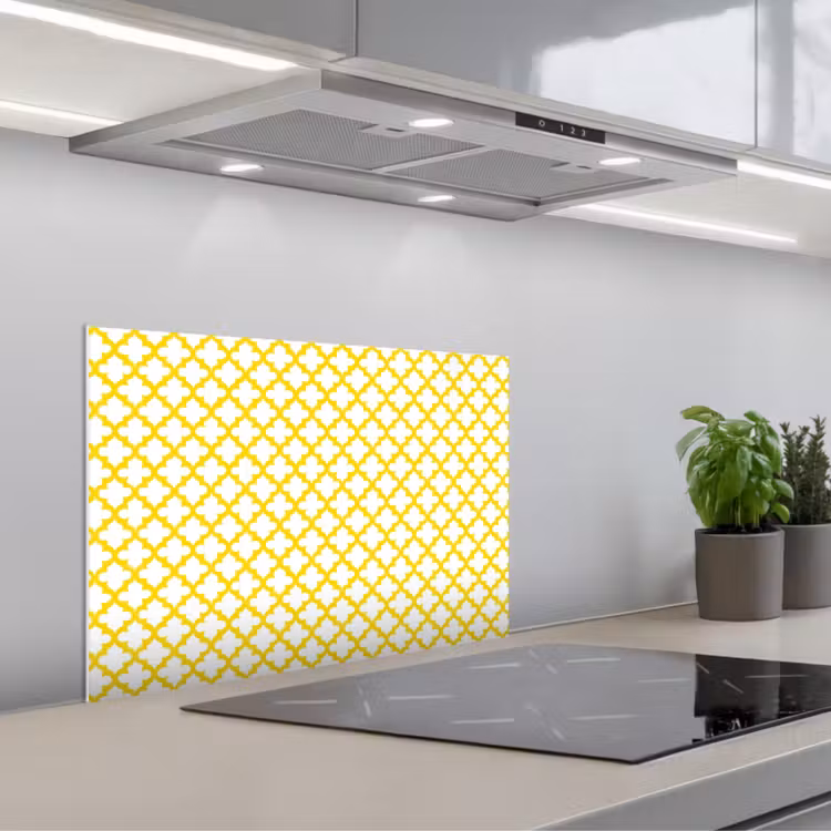 Paraschizzi cucina - Motivo - Geometrico - Classico - Giallo — 1