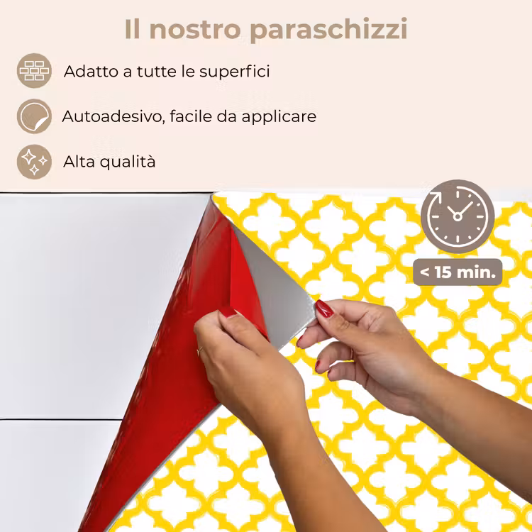 Paraschizzi cucina - Motivo - Geometrico - Classico - Giallo — 4