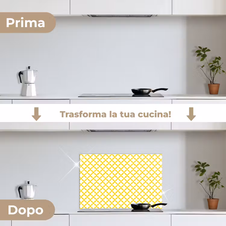 Paraschizzi cucina - Motivo - Geometrico - Classico - Giallo — 7