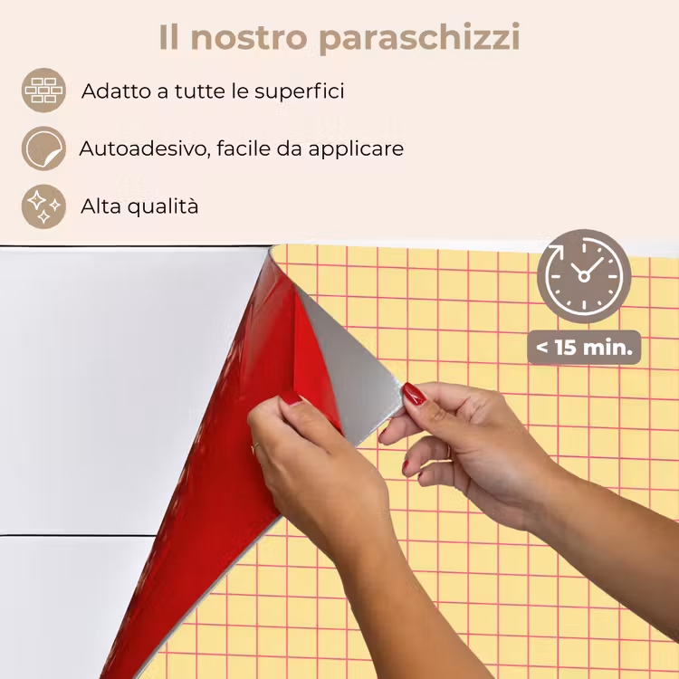 Paraschizzi cucina - Riquadri - Griglia - Minimalista - Giallo - Rosa — 4