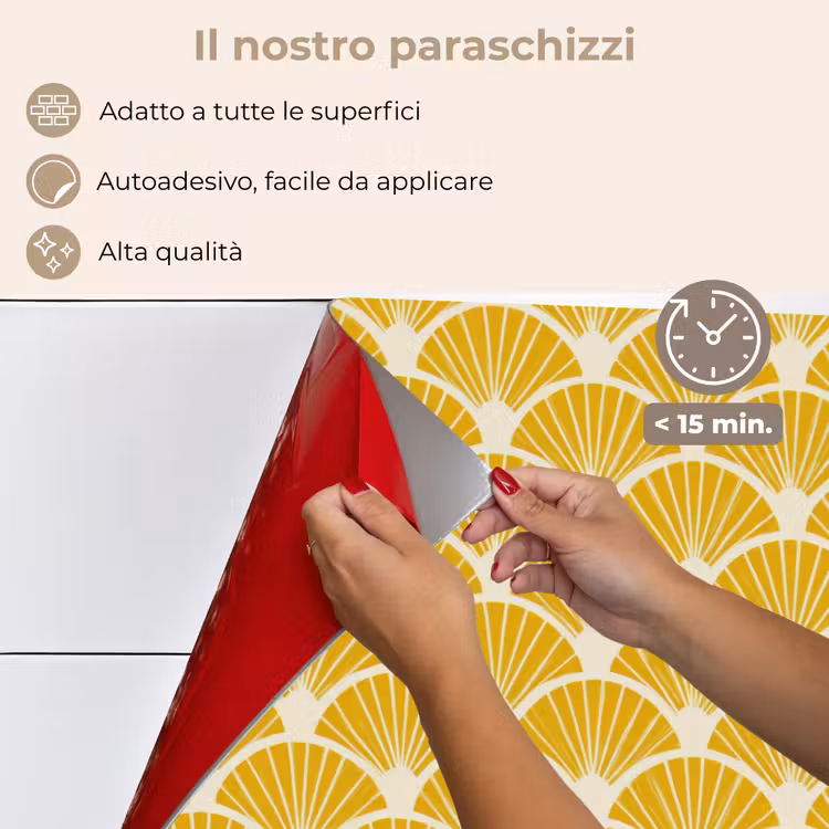 Paraschizzi cucina - Ventagli - Art Déco - Retrò - Giallo ocra — 4
