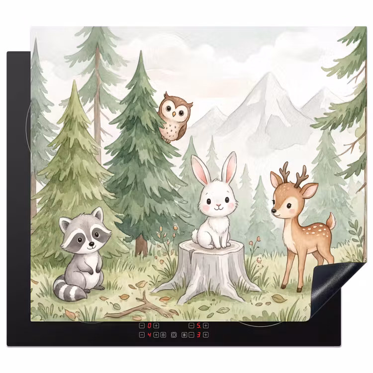 Protezione piano induzione - Foresta - Animali - Verde — 1