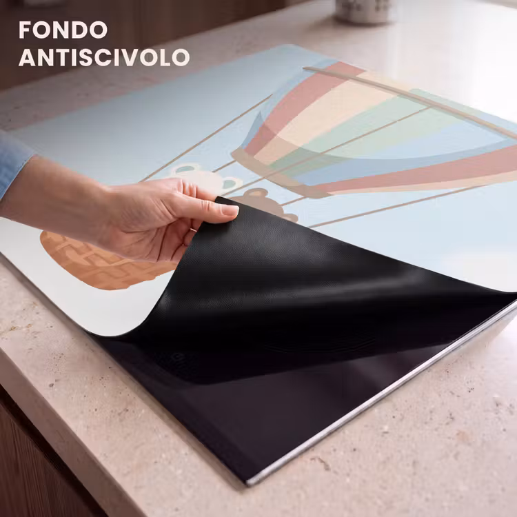 Protezione piano induzione - Mongolfiera - Orsetti - Pastello — 6