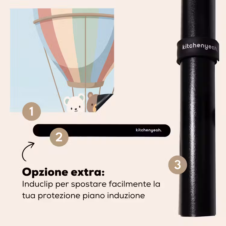 Protezione piano induzione - Mongolfiera - Orsetti - Pastello — 8