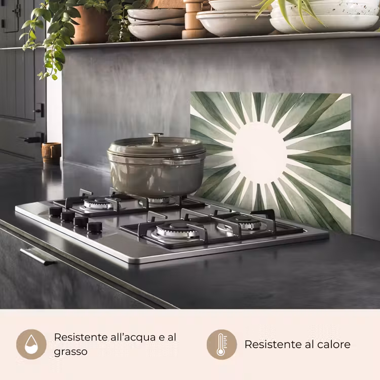 Paraschizzi cucina - Piante - Astratto - Acquerello - Verde - Natura — 2