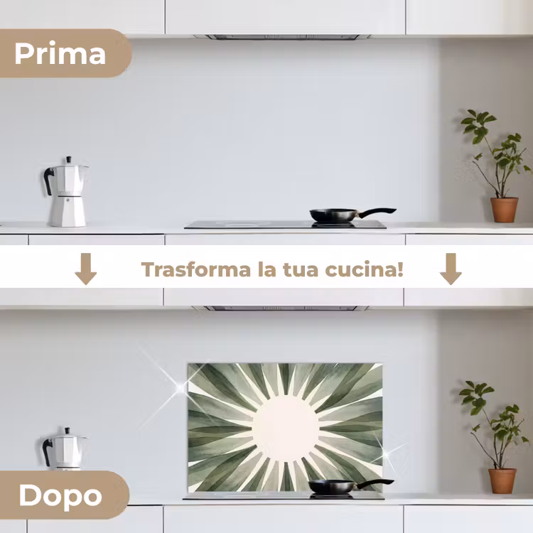 Paraschizzi cucina - Piante - Astratto - Acquerello - Verde - Natura — 7