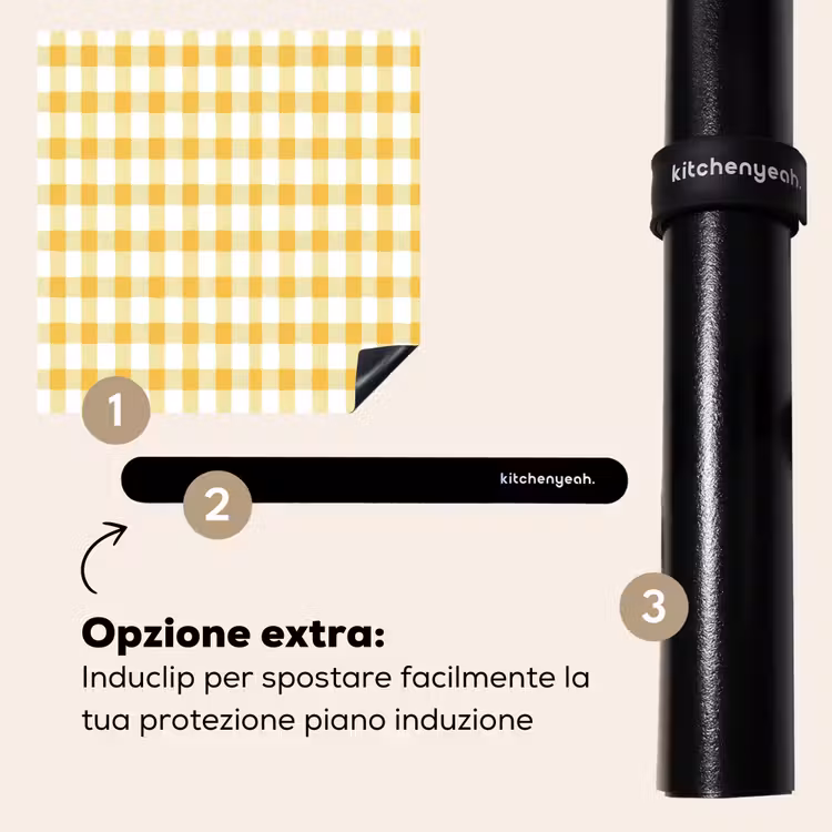 Protezione piano induzione - Rombi - Gingham - Classico - Giallo e bianco — 8