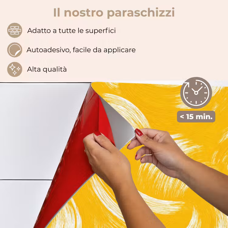 Paraschizzi cucina - Pennellate - Astratto - Dinamico - Giallo — 4