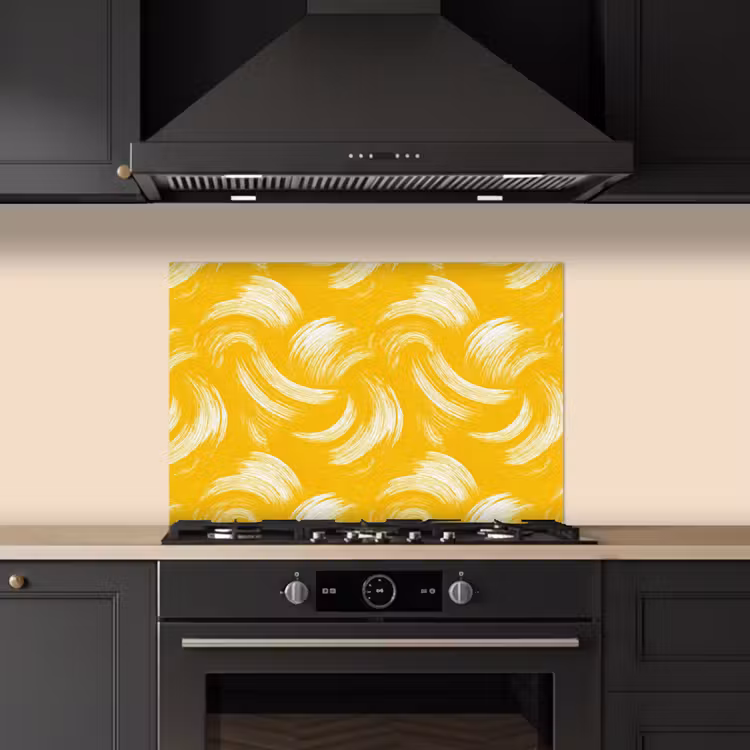 Paraschizzi cucina - Pennellate - Astratto - Dinamico - Giallo — 5