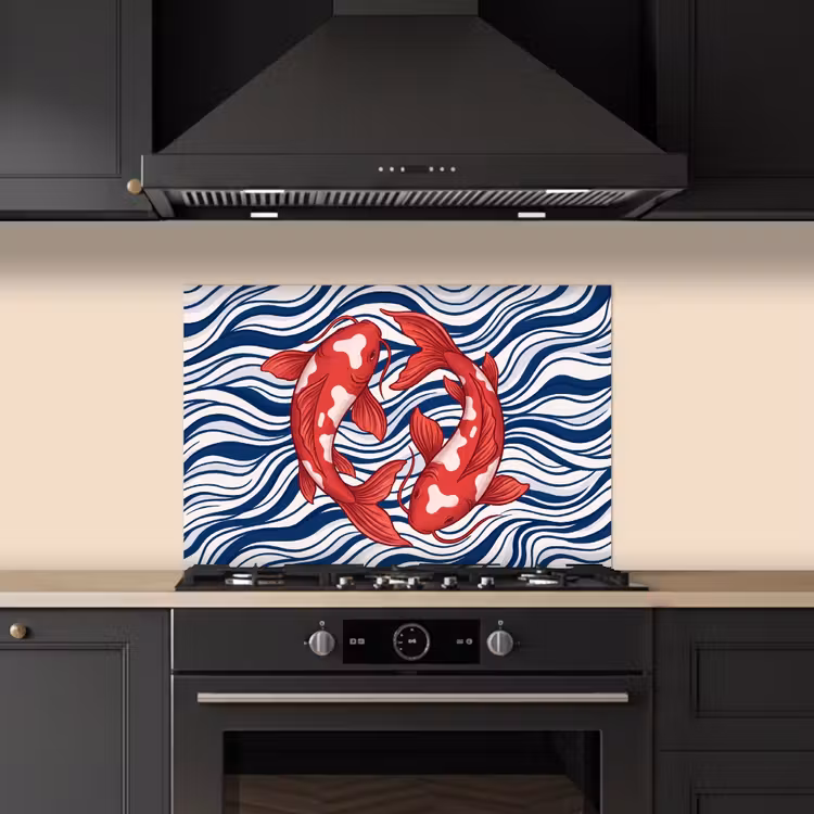 Paraschizzi cucina - Pesce - Acqua - Natura - Illustrazione - Rosso — 5