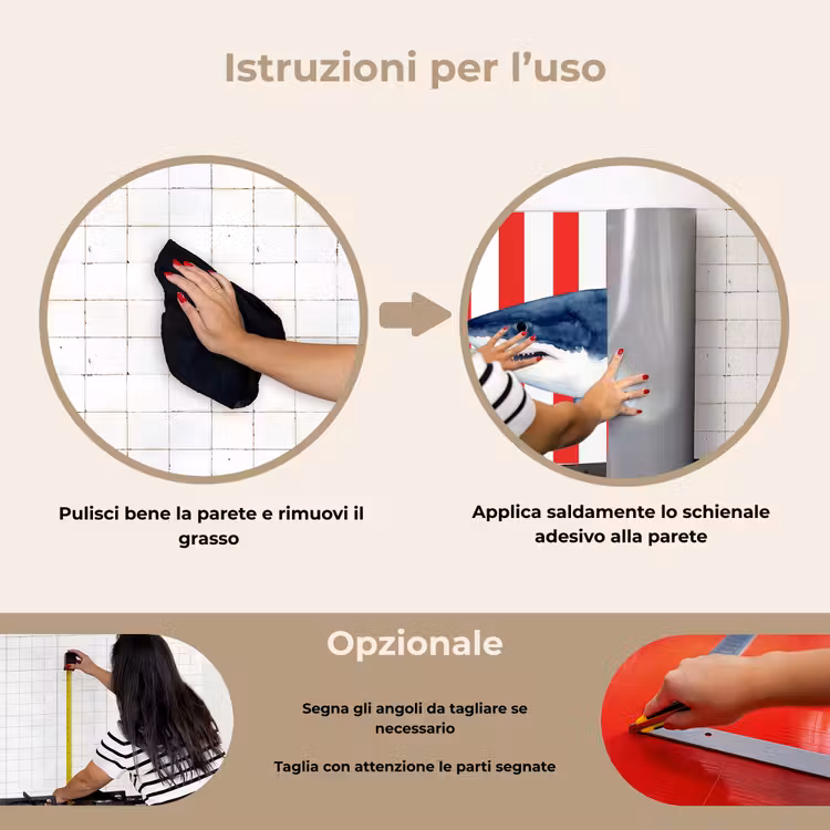 Paraschizzi cucina - Pesce - Squalo - Mare - Illustrazione - Blu — 6