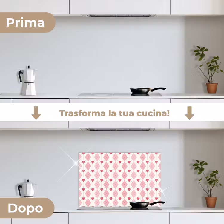Paraschizzi cucina - Rombi - Classico - Rosa - Bianco — 7