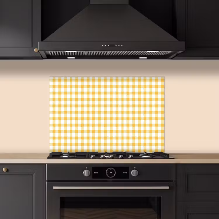 Paraschizzi cucina - Rombi - Gingham - Classico - Giallo e bianco — 5