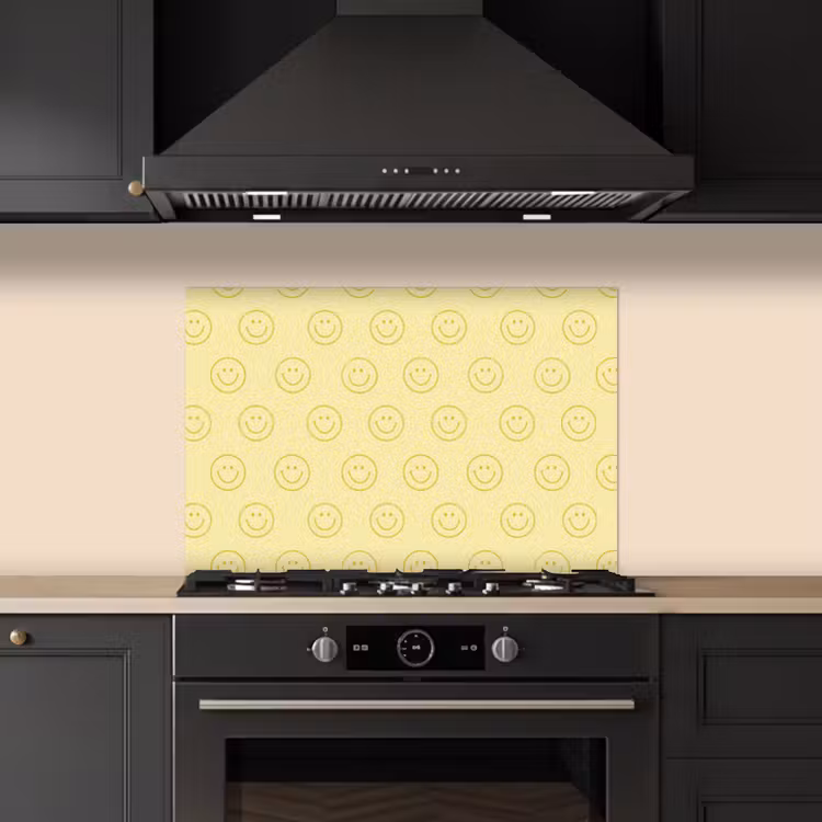 Paraschizzi cucina - Smiley - Motivo - Retrò - Giallo tenue — 5