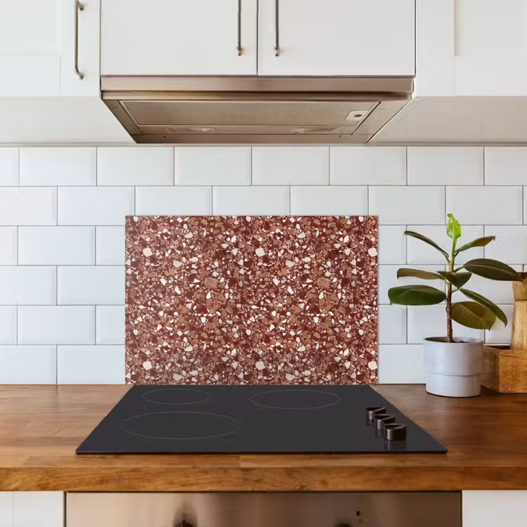 Paraschizzi cucina - Terrazzo - Motivo - Texture pietra - Rosso-marrone — 3