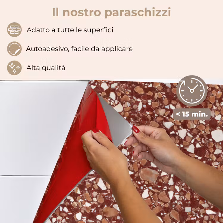 Paraschizzi cucina - Terrazzo - Motivo - Texture pietra - Rosso-marrone — 4