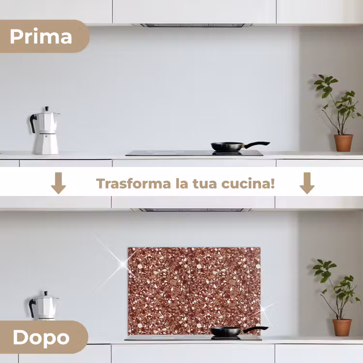 Paraschizzi cucina - Terrazzo - Motivo - Texture pietra - Rosso-marrone — 7