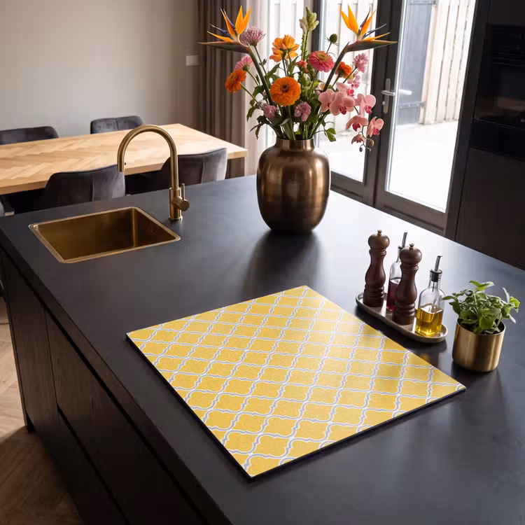 Protezione piano induzione - Lanterna - Arabesco - Elegante - Giallo — 2