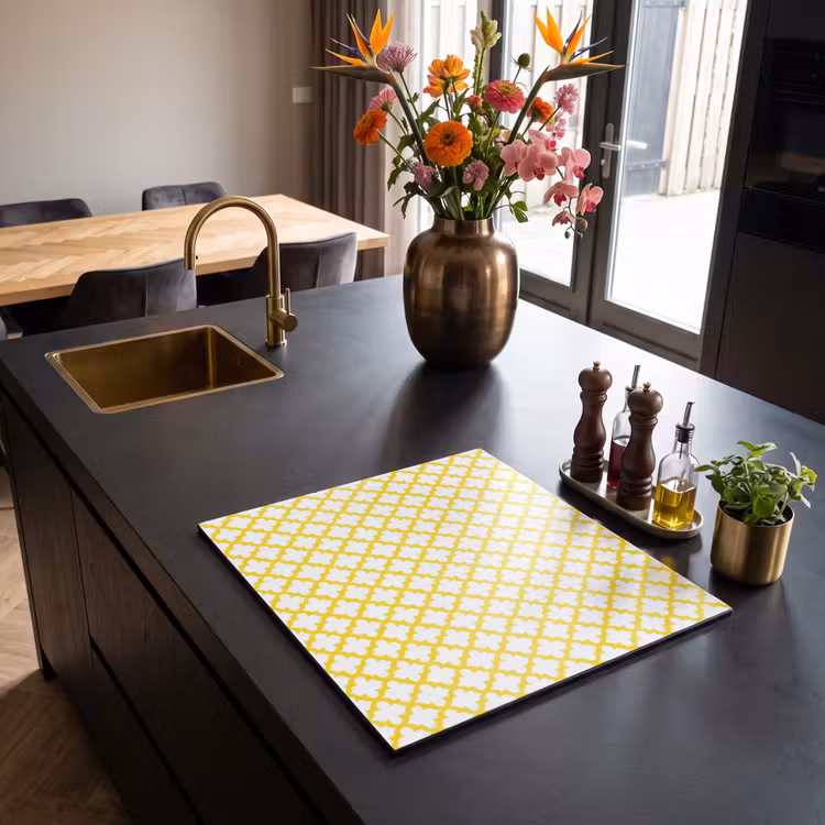 Protezione piano induzione - Motivo - Geometrico - Classico - Giallo — 2