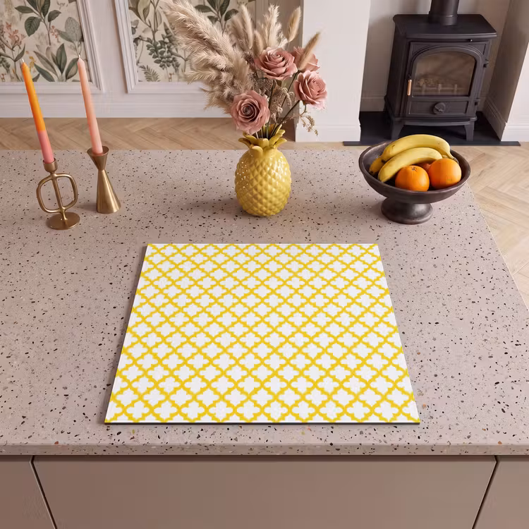Protezione piano induzione - Motivo - Geometrico - Classico - Giallo — 3