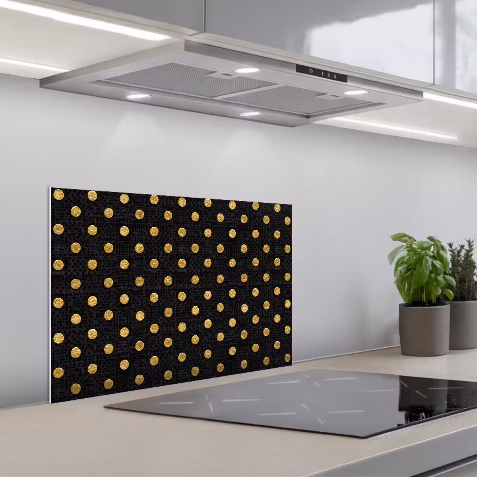 Paraschizzi cucina - Polka Dot - Pois - Oro - Nero — 1